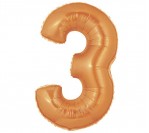 40" Gold Number "3" Balloon